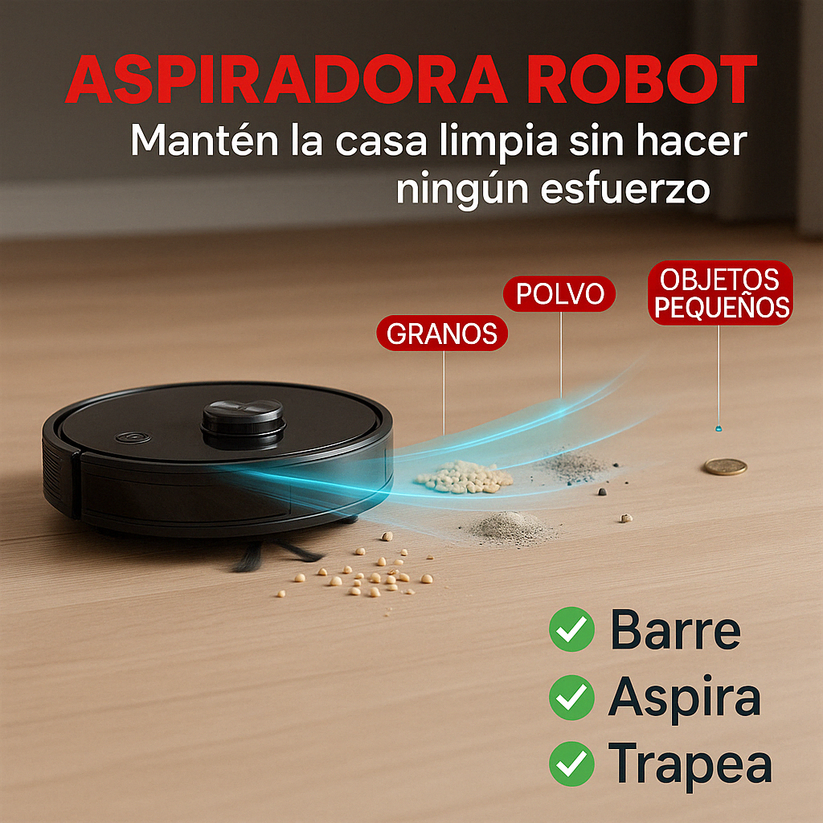 ASPRABOT - Aspiradora Robot Inteligente 3 en 1
