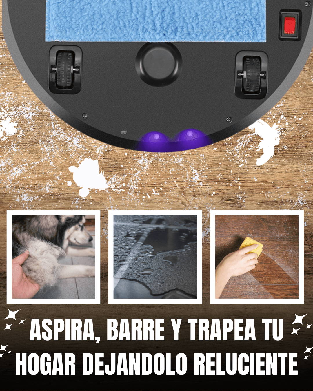 ASPRABOT - Aspiradora Robot Inteligente 3 en 1