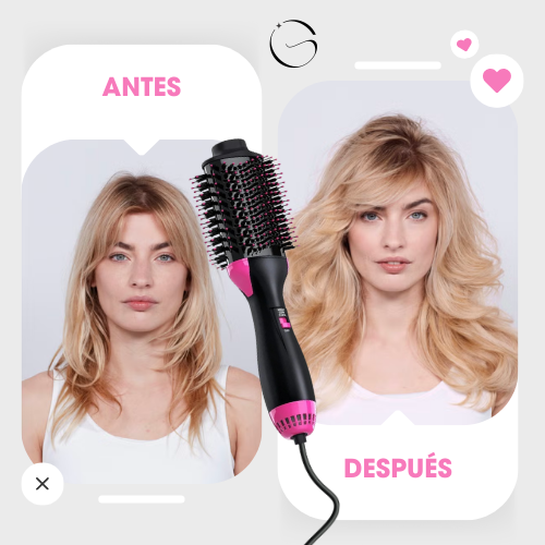 Cepillo Secador 3 en 1 ¡Peina, Seca y Alisa!